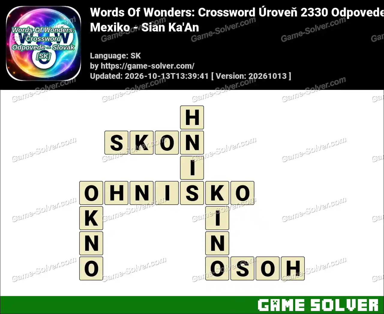 Words Of Wonders: Crossword Úroveň 2330 Odpovede – Mexiko – Sian Ka’An